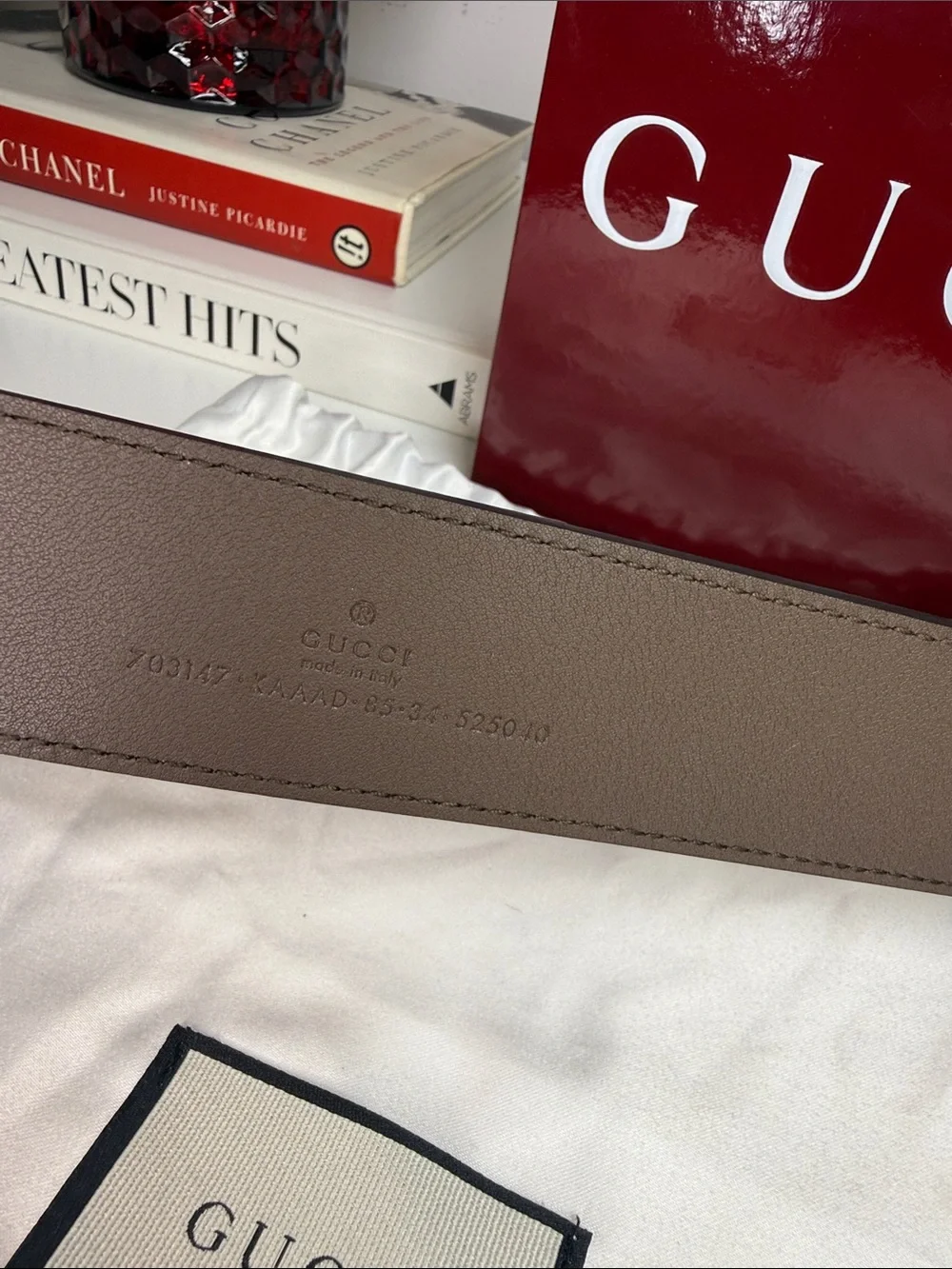 Gucci GG Supreme Belt with Interlocking G Buckle - Size: 34 - AUTHENTIC
